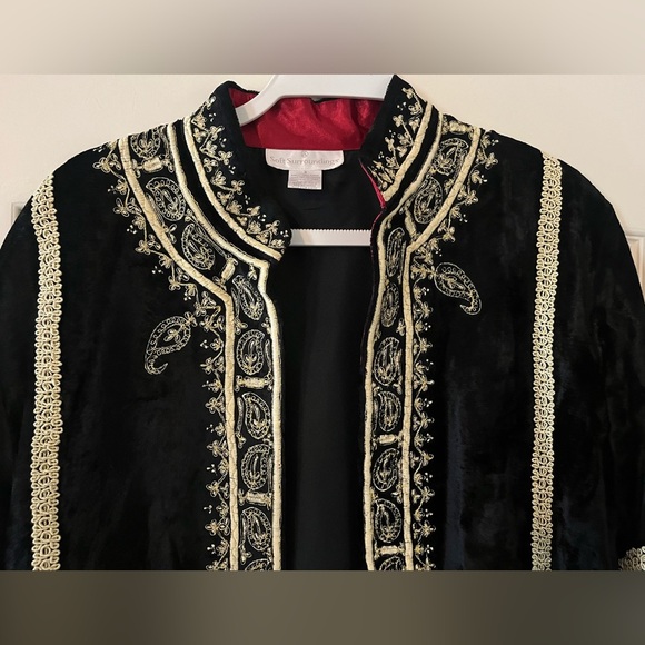 Soft surroundings Elegant Black and Gold Women's Jacket Size Small Runs Large - Picture 10 of 16
